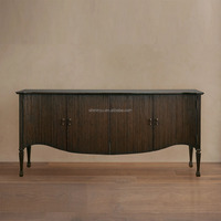 Buffet de cuisine moderne de luxe en chêne massif à 4 portes, durable, style antique, tailles personnalisées, meuble de salle à manger