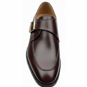 Chaussures habillées légères et confortables pour hommes, en cuir véritable, à bout fermé, avec boucle, faites à la main, pour l'automne - Product Image 1