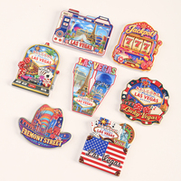 Magnete per Frigorifero Personalizzato di Las Vegas, Souvenir Turistico in Resina 3D con Stampa UV in Rilievo, Regalo da Viaggio con Tema Casinò, Poker e Dadi