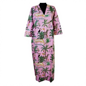 Collection d'été : Robe longue décontractée en coton style occidental pour femme, taille naturelle, col en V, dos nu, idéale pour le bureau ou les soirées. - Product Image 1