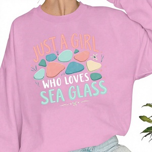 Sweat-shirt pour filles, col rond, best-seller, décontracté, prix abordable, manches longues, uni, avec badge frontal, 100% coton molletonné, vente en gros, OEM - Product Image 4