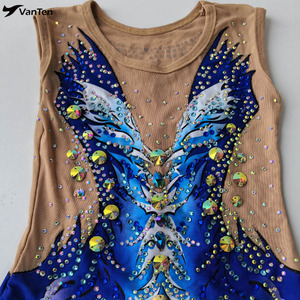 Leotardo de <span class=keywords><strong>Gimnasia</strong></span> Rítmica Hecho a Mano con Estrás, Traje Personalizado con Impresión por Sublimación - Product Image 3