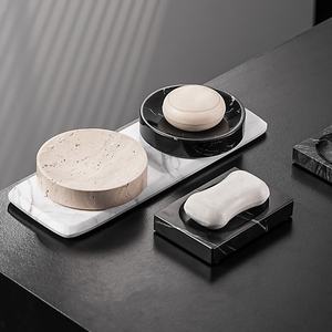 Ensemble de porte-savon en marbre Stonekocc, accessoires de salle de bain multifonctionnels pour la maison et l'hôtel - Product Image 2