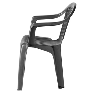 Sedia Monoblocco in Resina Lyra con Schienale Basso in Grigio Antracite - Product Image 3