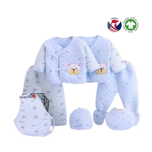 Ensembles <span class=keywords><strong>de</strong></span> vêtements décontractés en coton pur personnalisés 7 pièces vêtements pour bébé nouveau-né coffret cadeau nouveau-né - Product Image 4