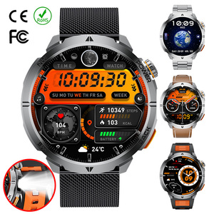 Montre connectée de sport d'extérieur MT68 avec certification CE FCC Rohs, bracelet en acier, cuir ou silicone en option, batterie 1000 mAh, étanche IP68 - Product Image 1