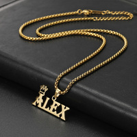 Collar con Nombre Personalizado en Acero Inoxidable, Chapado en Oro de 18K, Joyería de Moda para Hombre y Mujer, MOQ Bajo