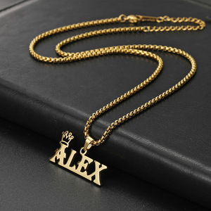 Collana Personalizzata con Lettera in Acciaio Inossidabile, Placcata in Oro 18K, Gioielli alla Moda per Uomo e Donna, Basso MOQ - Product Image 2