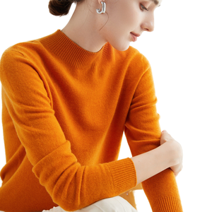 Pull en cachemire à <span class=keywords><strong>col</strong></span> <span class=keywords><strong>roulé</strong></span> pour <span class=keywords><strong>femme</strong></span>, décontracté, ample, en maille, automne/hiver, nouvelle couleur unie, tailles S-2XL - Product Image 2