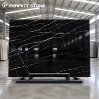 Dalle de marbre noir naturel poli de luxe PerfectStone pour les murs et sols intérieurs de villas haut de gamme