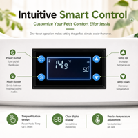 Lit pour animaux de compagnie ovale surélevé de luxe avec écran numérique, lit thermostatique pour chat, lit de sommeil respirant pour animaux de compagnie d'intérieur, OEM disponible