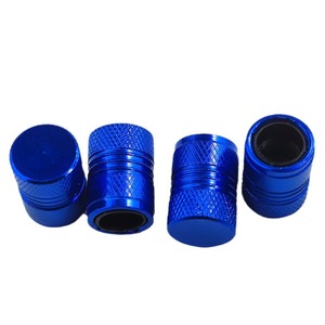 Aluminum Alloy Valve <b>Cap</b> Blue 17mm American Style Tubeless Car Tire <b>Dust</b> Cover - Product Image 1
