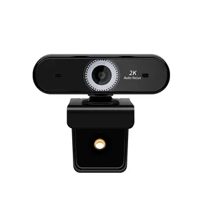 Kamera Web Streaming 2K Usb Webcam autofokus dengan mikrofon tanam 30fps PC Webcam