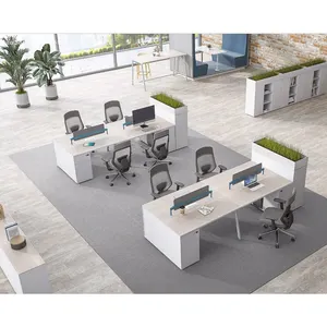 Mobilya tedarikçisi ofis odacığı iş istasyonu Modern 2 4 6 8 kişi masası iş istasyonu için uygun