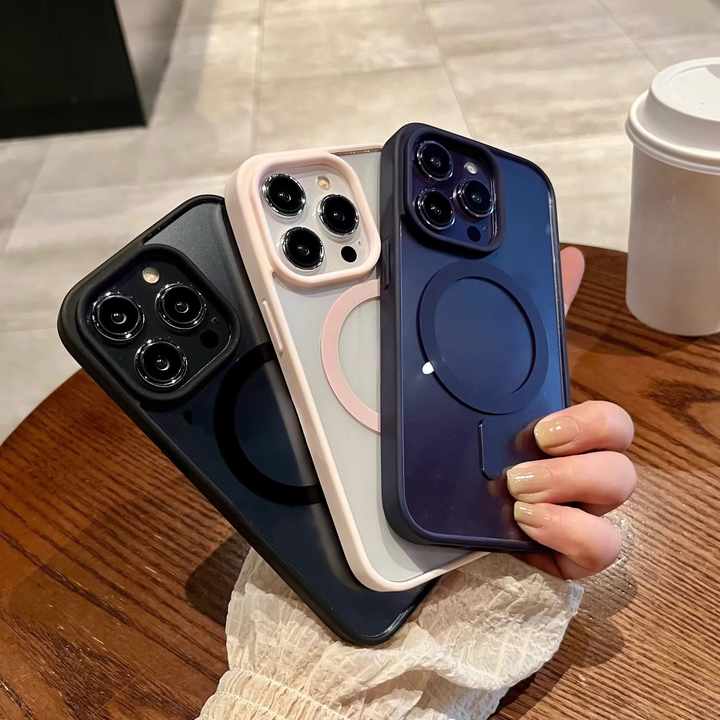 Magnetic Wireless Charging Colorful Acrylic Luxury Phone Case for iPhone 16 15 14 13 12 Mini 11 Pro Max XS Plus Clear Back Cover