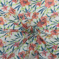 Nouveau tissu en sequins floraux tropicaux en gros, imprimé floral rouge, tissu chatoyant pour robes et robes de soirée