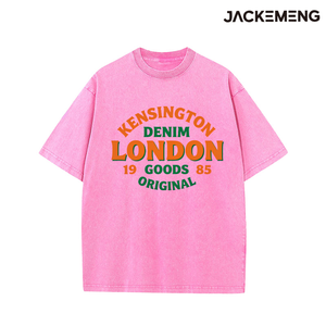 Washed Oversized Cotton <strong>Tshirt</strong> With Kensington <strong>London</strong> Print Retro Streetwear Daily Casual Wear Tee USA Warehouse Wholesale - Product Image 5