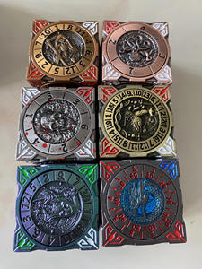 Dés de jeu RPG DND en métal, 6 couleurs, 6 faces, styles variés, D4 D8 D10 D12, D6 D20, en cuivre, rotatifs, design original - Product Image 5