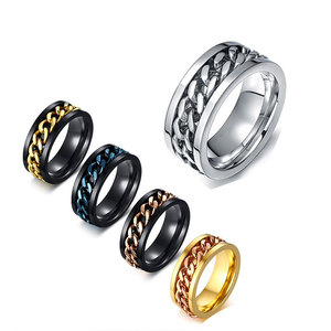 مصنع مجوهرات أميي بيع بالجملة 8-حلقات قلق للرجال من الفولاذ المقاوم للصدأ - Product Image 1