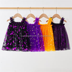 Bajo MOQ patrón personalizado fabricante gráfico tul SweetAll temporada Infantil Niño niños ropa camisetas sin mangas niños niñas vestido - Product Image 3