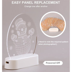 Lampe de nuit Père Noël 3D Lampe de bureau Illusion d'<span class=keywords><strong>optique</strong></span> Décoration de chambre d'enfant Lumières de Noël Lampe de table LED Noël - Product Image 4