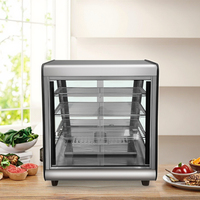 Vitrine chauffante pour aliments frits commerciaux avec couvercle en verre, vitrine chauffante pour aliments frits