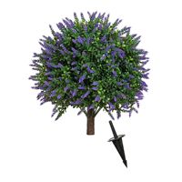 Boule de lavande artificielle résistante aux UV SPR, fausse plante grimpante violette avec piquet de fixation pour la décoration intérieure et extérieure du jardin