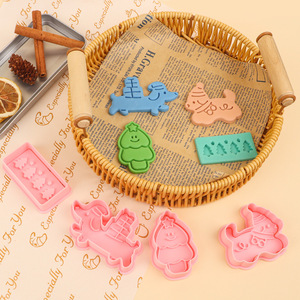 Ensemble de découpoirs à biscuits en plastique 3D en forme de Teckel, Chapeau de Noël <span class=keywords><strong>pour</strong></span> chiot, Découpoir à biscuits fantaisie en forme de <span class=keywords><strong>chien</strong></span> - Product Image 6
