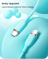 Câble de données USB Type C en silicone liquide 60W, transfert de données et synchronisation, câble USB C vers USBC, compatible Android