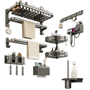 <span class=keywords><strong>Set</strong></span> Completo di Accessori per Bagno di Lusso 2025, Portasciugamani Pieghevole in Alluminio, <span class=keywords><strong>Set</strong></span> Sanitario - Product Image 1