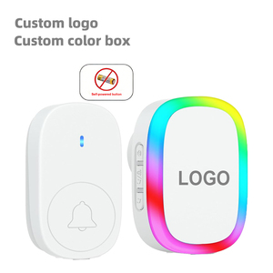 Sonnette sans fil Daytech, étanche, bouton auto-alimenté, indication lumineuse colorée, sonnette de porte pour la maison - Product Image 1