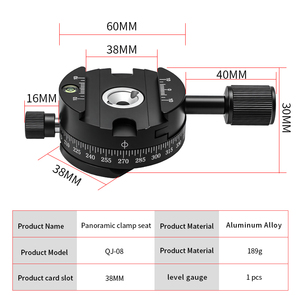 Accessoires d'appareil photo en gros : Tête de trépied panoramique à 360 degrés avec <span class=keywords><strong>pince</strong></span> de fixation rapide <span class=keywords><strong>pour</strong></span> appareil photo reflex numérique - Product Image 4
