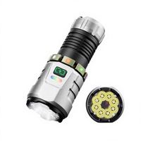 Linterna LED EDC de 8*LED XTE, 2500 Lúmenes, Luz Roja con Imán, Mini Portátil, Recargable por USB, con Indicador de Batería, 26350