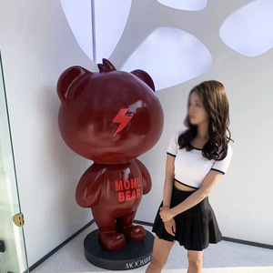 รูปปั้นหมีการ์ตูนโมมิง ทำจากไฟเบอร์กลาส ตั้งพื้น สำหรับตกแต่งภายในอาคาร - Product Image 2