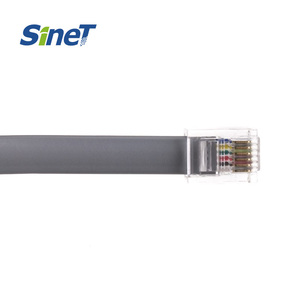 Câble plat <span class=keywords><strong>RJ45</strong></span> CAT 3 UTP sur mesure OEM, assemblage de fil <span class=keywords><strong>téléphonique</strong></span>, <span class=keywords><strong>cordon</strong></span> de raccordement <span class=keywords><strong>RJ11</strong></span>, câble réseau, câbles de communication, noir/gris - Product Image 3