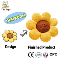 Coussin de siège en peluche personnalisé motif fleur mignonne, oreiller tournesol visage souriant sur mesure pour la décoration de canapé et de chaise