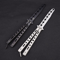 Couteau papillon d'entraînement pour débutants, Balisong riveté sans entretien, outil de maniement non affûté pour un apprentissage sûr des techniques
