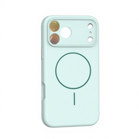 Coque de téléphone en silicone liquide orange neuve pour iPhone 17 Pro Max, anti-poussière et lisse avec protection contre les chutes, couverture magnétique
