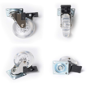 Möbel Geräuscharmen Rollenverschluss PU transparente rotierende Platte 2 Zoll Rollenräder - Product Image 4