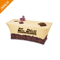 Prix de gros 4ft 5ft 6ft 8ft chemin de table personnalisé publicité couverture de table ajustée nappe extensible pour salon