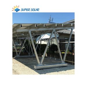 Abri de voiture en aluminium Supersolar pour <span class=keywords><strong>2</strong></span> <span class=keywords><strong>voitures</strong></span>, structure <span class=keywords><strong>solaire</strong></span>, toit imperméable, fondation en béton, garantie 12 ans, résistant au vent fort - Product Image 3
