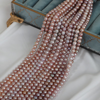 En Gros Perles d'Eau Douce Naturelles 3A Lumière Vive, Perles Forme Pomme de Terre 6 mm Semi-Finies, Matériaux de Bricolage Faits à la Main