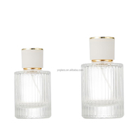 Flacons de parfum de voyage rechargeables 30ml 50ml, atomiseurs en verre côtelé vides pour échantillons avec capuchon blanc