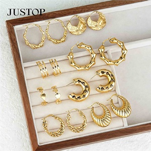 Trending hoop OEM/OEM Waterproof Gold Plating hypoallergenic Fashion Jewelry supplier studs earrings stainless steel - Product Image 4