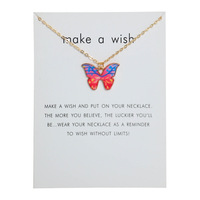 Nouveau collier papillon tendance multicolores, chaîne fine, pendentif coloré pour femmes, bijoux