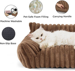 Bestseller: Maßgeschneidertes Orthopädisches Haustierbett aus Cord für Katzen mit Memory-Schaum, Luxus-Hundebett aus Memory-Schaum mit Wasserdichtem, Abnehmbarem Bezug, OEM/ODM - Product Image 2