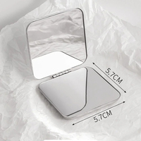 Nouveau miroir de maquillage cassable en acier inoxydable LOGO gravé au Laser petit miroir Portable pliant Simple