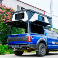 Huntoo Tente de toit pour pick-up TP07W, cabine double, noire, accessoires 4x4, auvent en aluminium pour pick-up