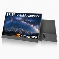 Moniteur portable double écran AHXJKA 17,3 pouces 1600x900 60Hz pour ordinateur portable de jeu USB-C un seul câble triple écran Win Mac