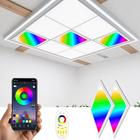 40W RGBW Tuya App WiFi Smart LED Panel Light Dimmable CCT Slim Encastré Carré pour Plafond Décoration Éclairage
